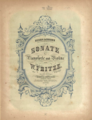 Fritze - Violin Sonata - Scores and Parts