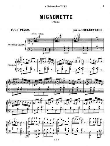 Couleuvrier - Mignonnette Polka - Score