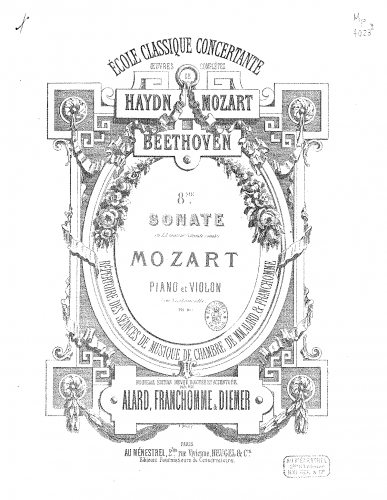 Mozart - Violin Sonata - Scores and Parts