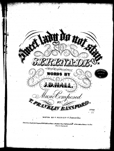 Bassford - Sweet Lady Do Not Stay - Score