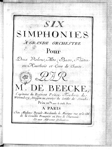 Beecke - 6 Symphonies