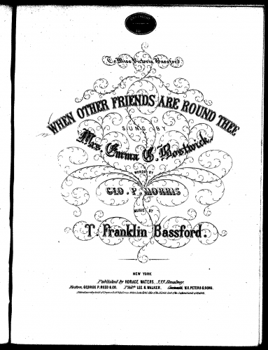 Bassford - When Other Friends Are Round Thee - Score