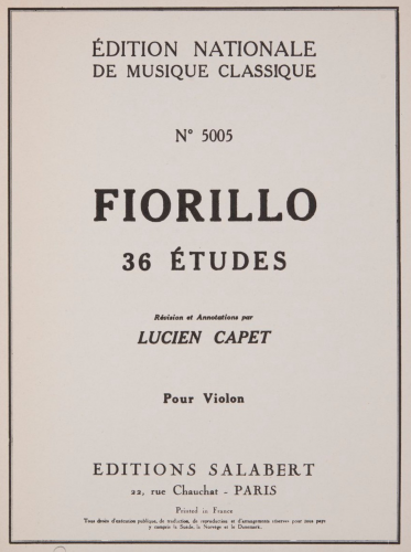 Fiorillo - 36 Caprices for Violin - Score