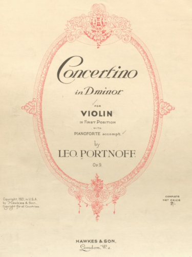 Portnoff - Violin Concertino - Scores and Parts