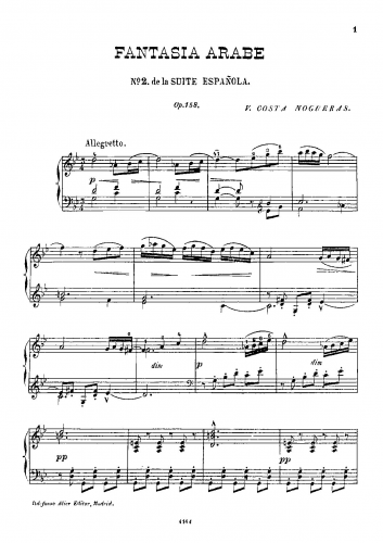 Costa Nogueras - Suite Española, Op. 158 - 2. Fantasia Arabe