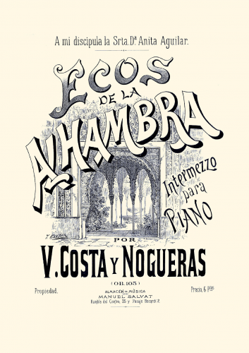 Costa Nogueras - Ecos de la Alhambra, Op. 103 - Score