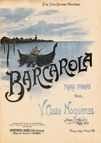 Costa Nogueras - Barcarola - Score
