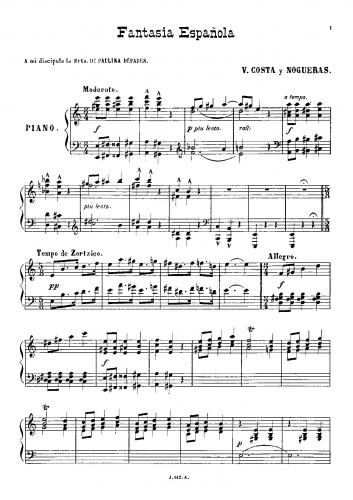 Costa Nogueras - Fantasia Española - Score