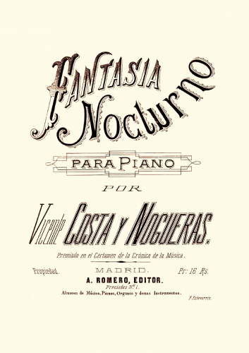 Costa Nogueras - Fantasia Nocturno - Score