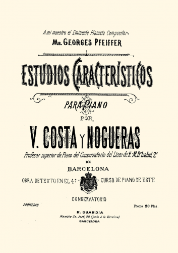 Costa Nogueras - Estudios Característicos - Score