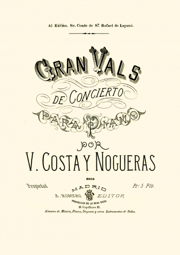 Costa Nogueras - Gran Vals de Concierto - Score
