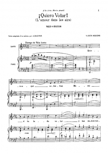 Costa Nogueras - Quiero Volar - Score