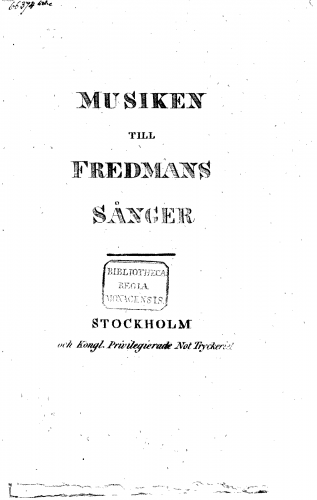 Bellman - Fredmans sånger - Score