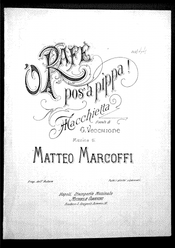 Marcoffi - 'O Rafè pos"a pippa! - Score
