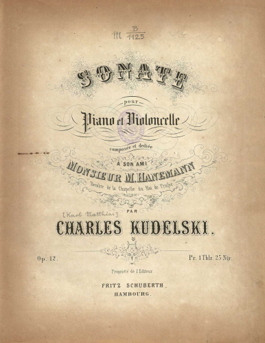 Kudelski - Cello Sonata - Piano Score