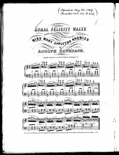Baumbach - Rural Felicity Waltz - Score