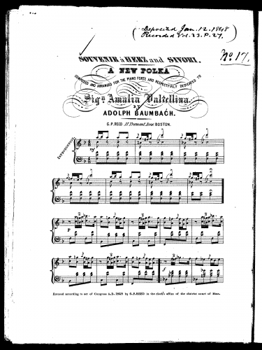 Baumbach - Souvenir à Herz and Sivori - Score