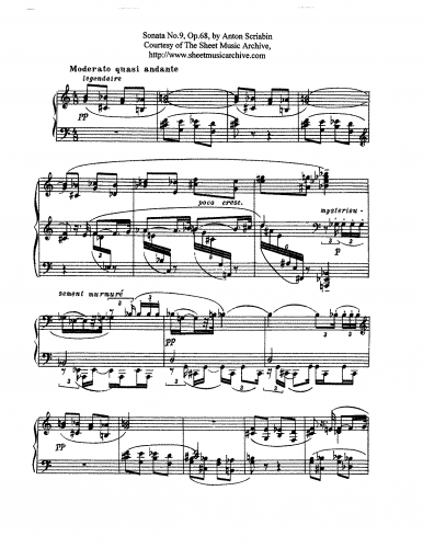 Scriabin - Piano Sonata No:9, Op. 68 - Score