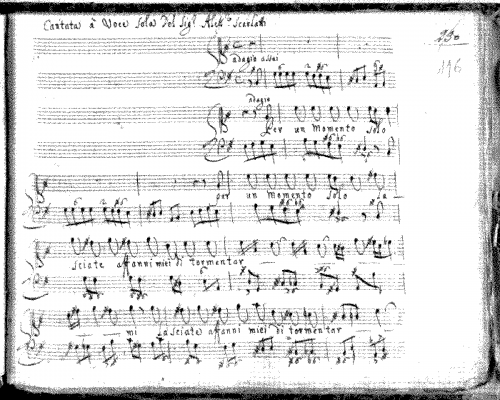 Scarlatti - Per un momento solo ; Lo sfortunato - Score