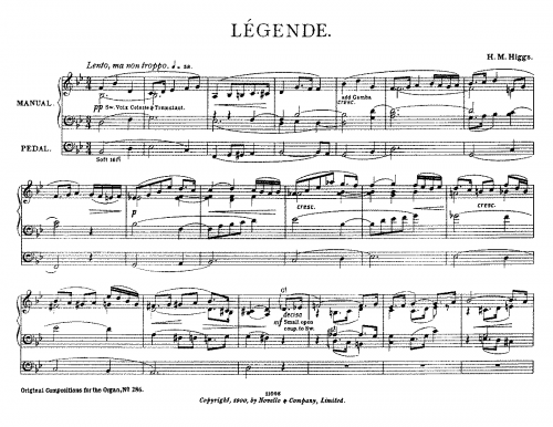 Higgs - Légende in B-flat major - Score