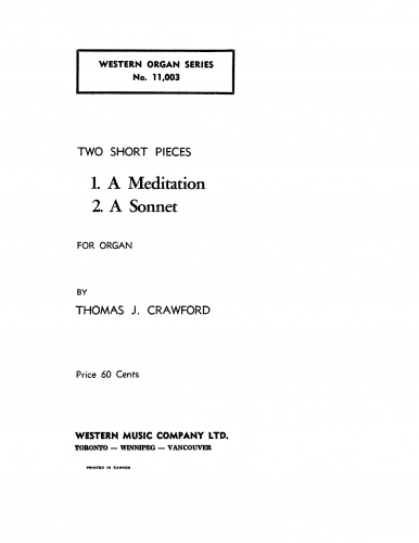 Crawford - 2 Short Pieces - Score