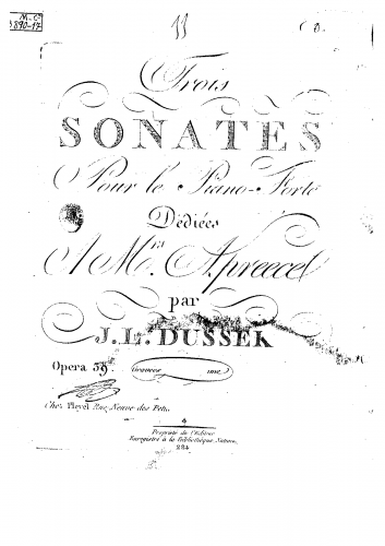 Dussek - Piano Sonata No. 16 - Piano Score - Score