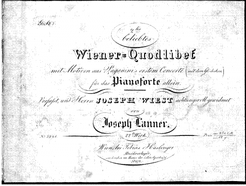 Lanner - Wiener-Quodlibet No. 2, Op. 22 - Score