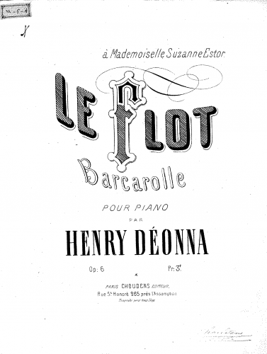 Déonna - Le flot - Score