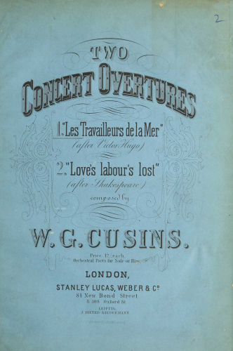 Cusins - Overture to 'Les Travailleurs de la mer' - Score