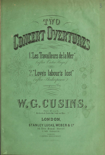 Cusins - Overture to 'Love's Labour's Lost' - Score