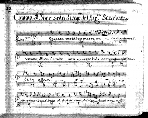Scarlatti - Queste torbide e meste onde - Score