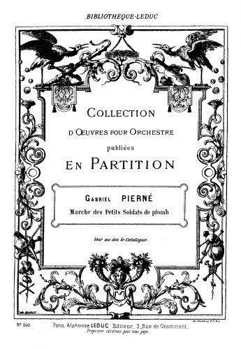Pierné - Album Pour Mes Petits Amis, Op. 14 - Marche des petits Soldats de Plomb (No. 6) For Small Orchestra - Score