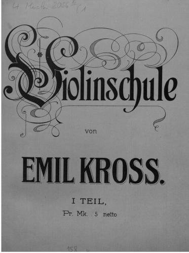 Kross - Grosse praktisch-theoretische Violinschule - Volume 1