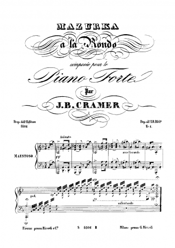Cramer - Mazurka a la Rondo - Score