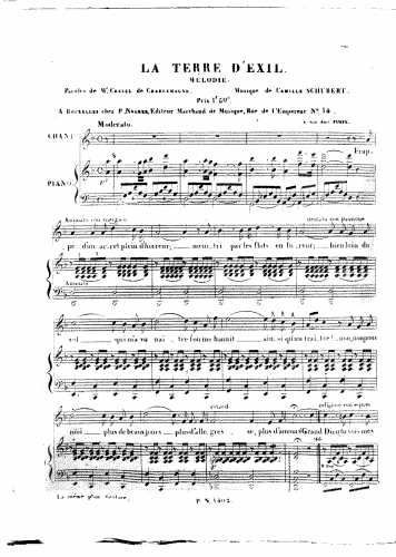 Schubert - La Terre d'exil - Score