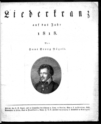 Nägeli - Liederkranz auf das Jahr 1818 - Score