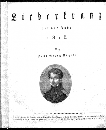 Nägeli - Liederkranz auf das Jahr 1816 - Score