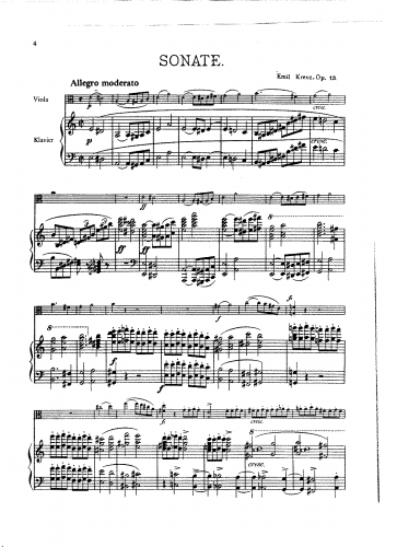 Kreuz - The Violist - Scores and Parts Book 6: Sonata in A minor - Viola part (complete)