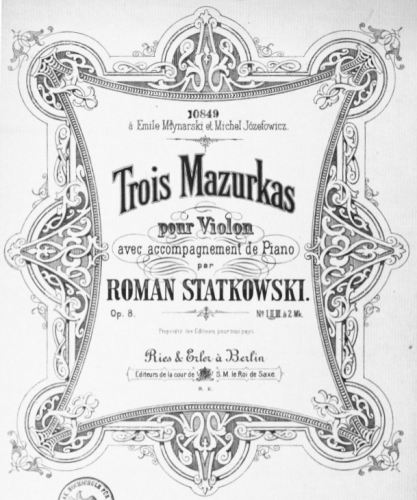 Statkowski - 3 Mazurkas - Scores and Parts - 2. Mazurka in F major