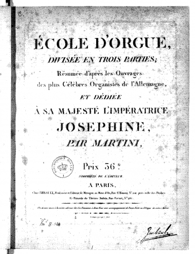 Martini - École d'orgue - Score