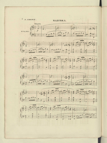 Chopin - Mazurka in A minor, B.140 - Piano Score - Score
