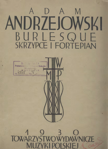 Andrzejowski - Burlesque - Piano score