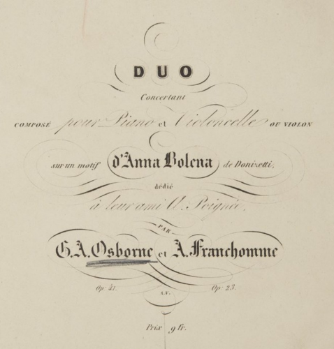 Osborne - Duo concertant sur un motif d' 'Anna Bolena' - Scores and Parts