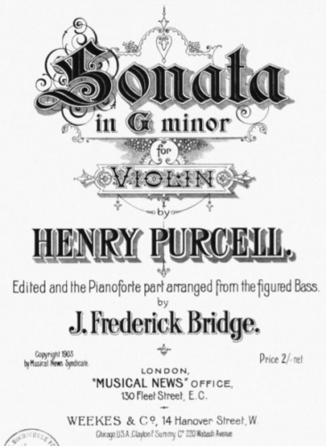 Purcell - Trio Sonata in G minor - For Violin and Piano (Bridge)