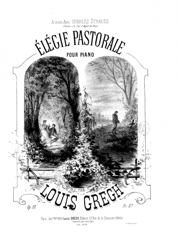 Gregh - Élégie pastorale - Score