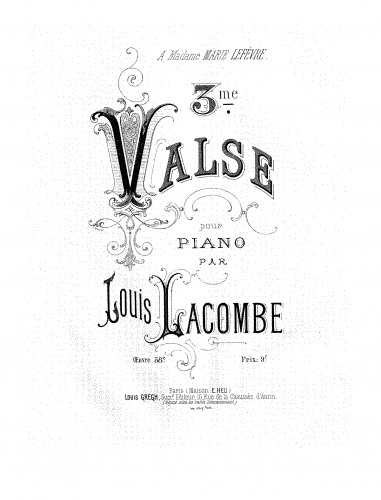 Lacombe - 3me. Valse - Score