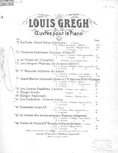 Gregh - Les phalènes - Score