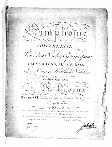 Davaux - Concertante Symphony, Op. 16