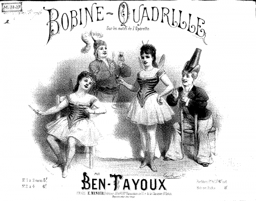 Bentayoux - Bobine - Quadrille For Piano - Score
