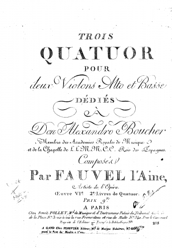 Fauvel - 3 String Quartets
